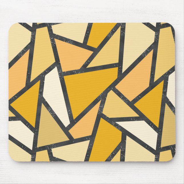 Shades of yellow stained glass pattern mouse mat (Front)