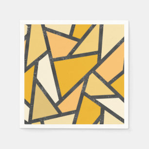 Shades of yellow stained glass pattern napkin