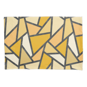 Shades of yellow stained glass pattern pillowcase