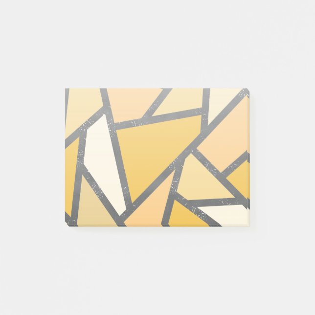 Shades of yellow stained glass pattern post-it notes (Front)