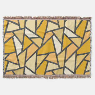 Shades of yellow stained glass pattern throw blanket