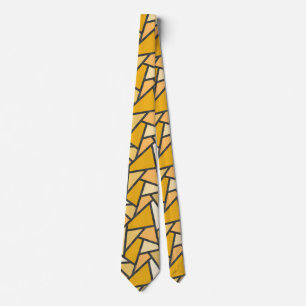 Shades of yellow stained glass pattern tie