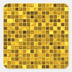 Shades Of Yellow 'Watery' Mosaic Tiles Pattern Square Sticker