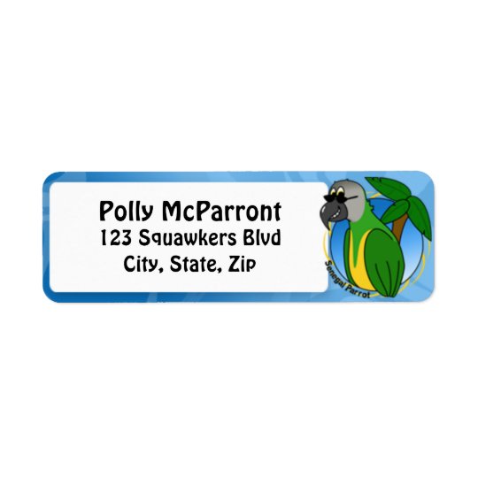 Shades Senegal Parrot Return Address Label