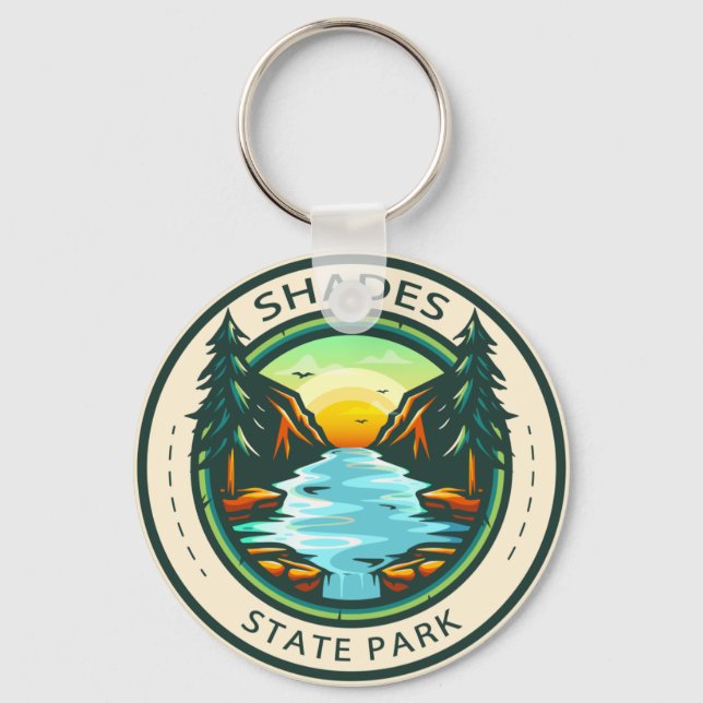 Shades State Park Indiana Badge Key Ring (Front)