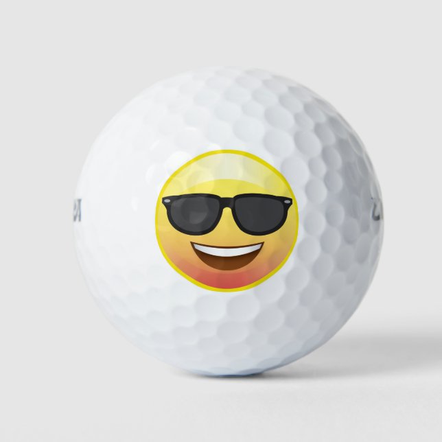 Shades Sunglasses Happy Smiling Golf Ball (Front)