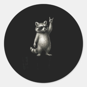 Shades Trash DJ Rock Raccoon Panda Classic Round Sticker