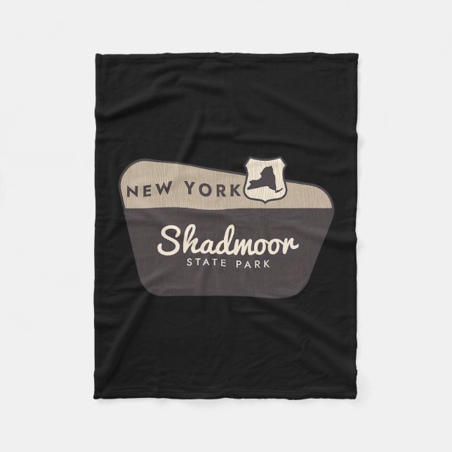 Shadmoor State Park New York Welcome Sign Vacation Fleece Blanket (Front)