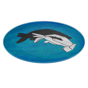 Shadow Anteater On Blue Cutting Board