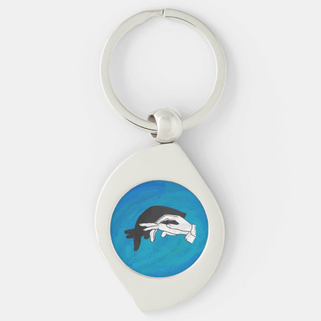 Shadow Anteater On Blue Key Ring (Front)