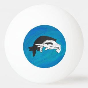 Shadow Anteater On Blue Ping Pong Ball
