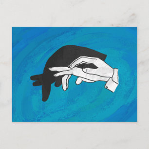 Shadow Anteater On Blue Postcard