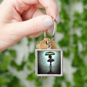 Shadow Ballerina with Umbrella Key Ring