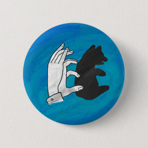 Shadow Bear Cub On Blue 6 Cm Round Badge