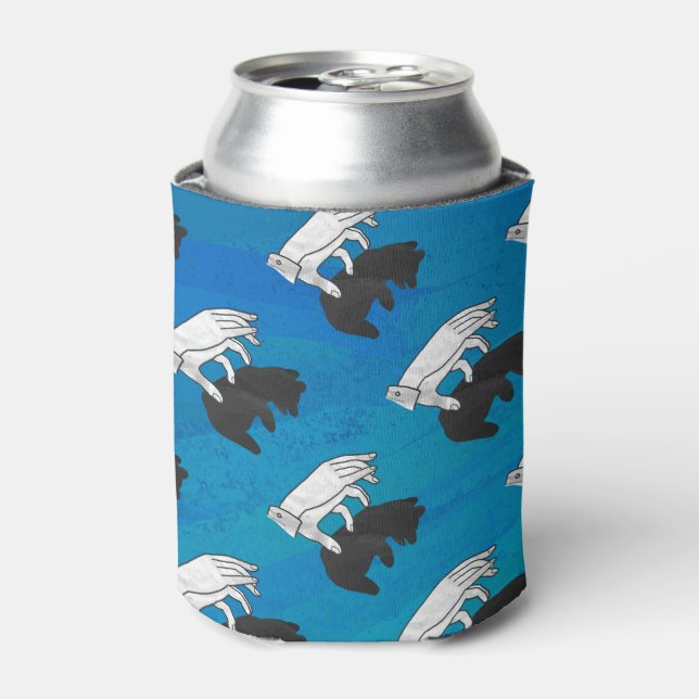 Shadow Bear Cub on Blue Can Cooler (Can Front)