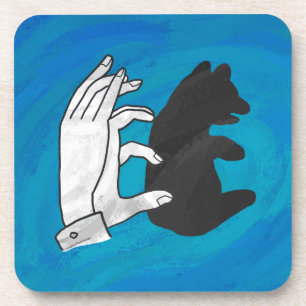 Shadow Bear Cub On Blue Coaster