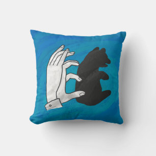 Shadow Bear Cub On Blue Cushion