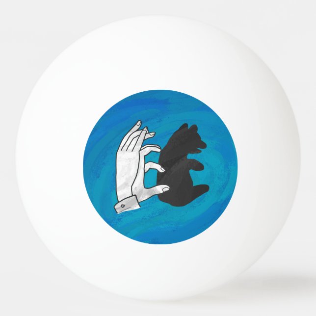 Shadow Bear Cub On Blue Ping Pong Ball (Back)
