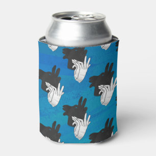 Shadow Billy Goat on Blue Can Cooler