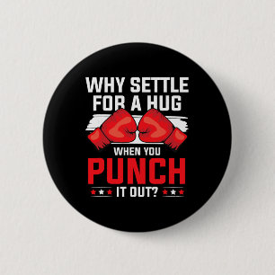 Shadow Boxing Punching Kickboxing G Gloves Boxer F 6 Cm Round Badge