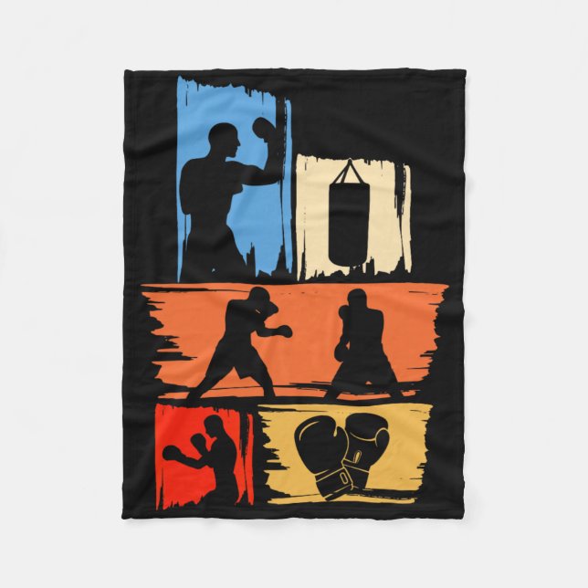Shadow Boxing Punching Kickboxing G Gloves Boxer F Fleece Blanket (Front)