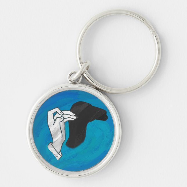 Shadow Camel On Blue Key Ring (Front)