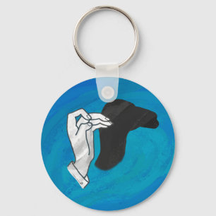 Shadow Camel On Blue Key Ring