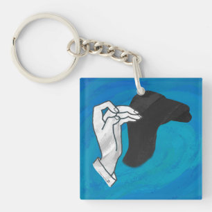 Shadow Camel On Blue Key Ring