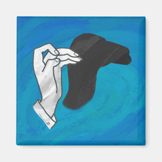 Shadow Camel On Blue Magnet