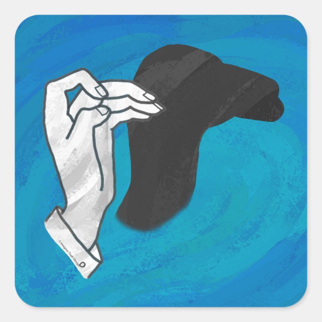 Shadow Camel On Blue Square Sticker (Front)