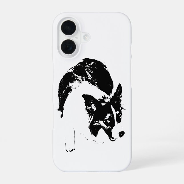 Shadow Corgi Charm iPhone 16 Case (Back)
