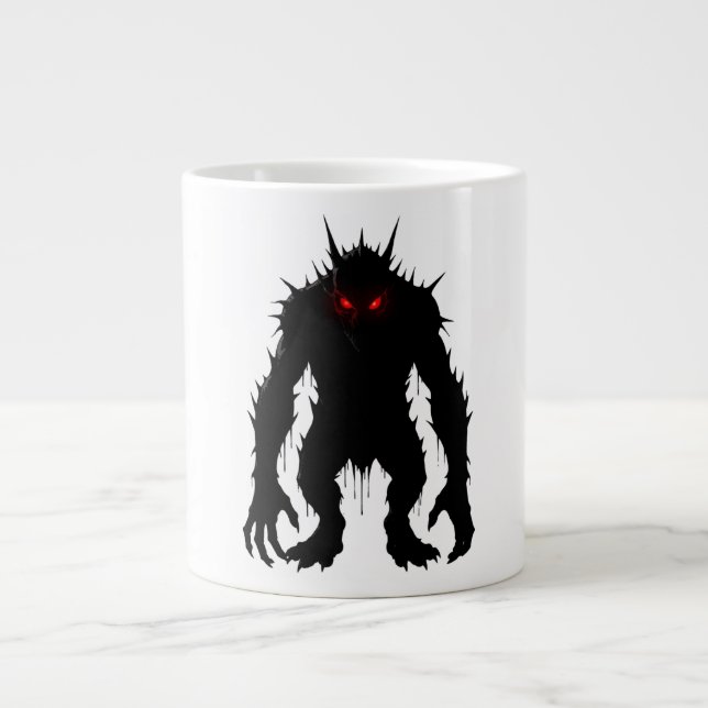 Shadow Demon Monster Red Eyes Horror gift Large Coffee Mug (Front)