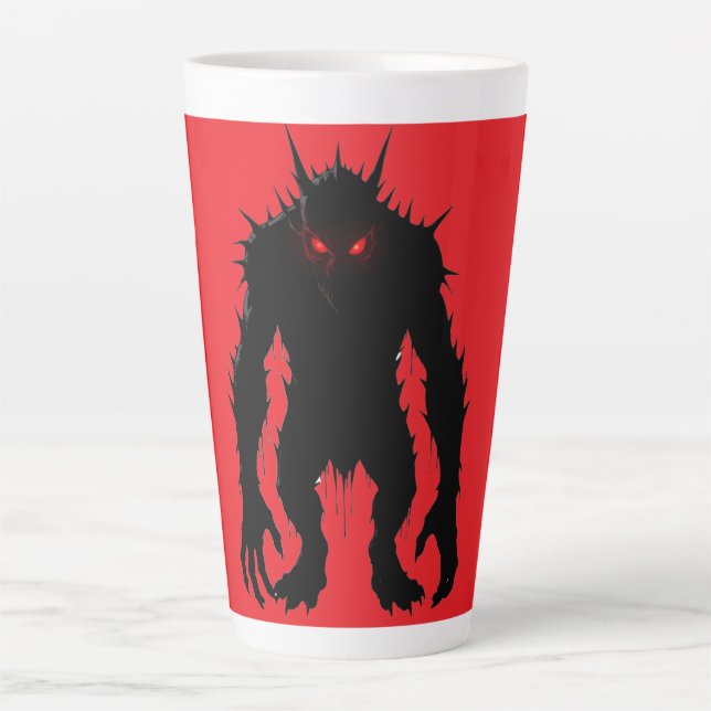 Shadow Demon Monster Red Eyes Horror gift Latte Mug (Front)