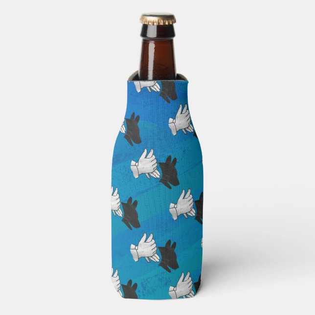 Shadow Dog on Blue Bottle Cooler (Bottle Front)