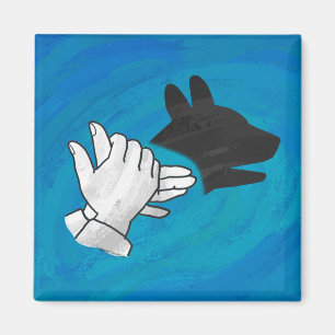 Shadow Dog On Blue Magnet