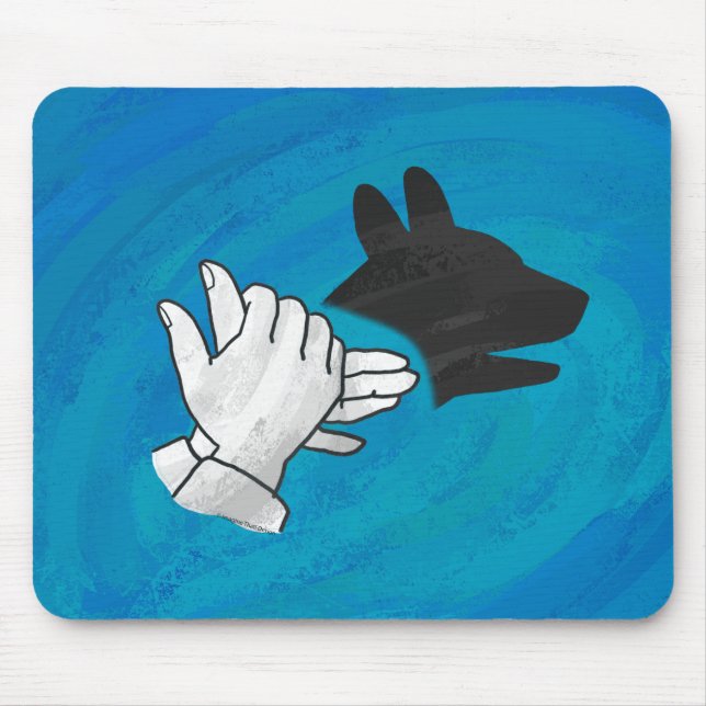 Shadow Dog On Blue Mouse Mat (Front)