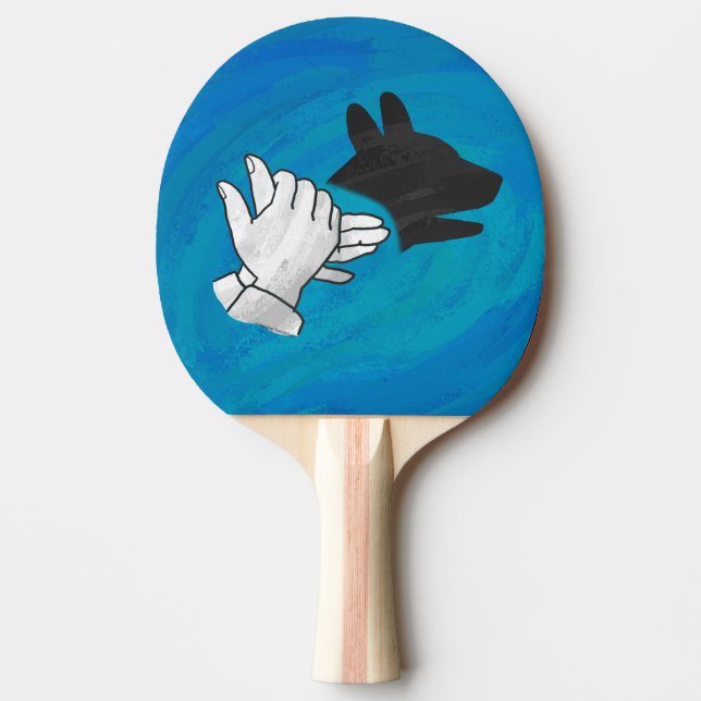 Shadow Dog On Blue Ping Pong Paddle (Front)