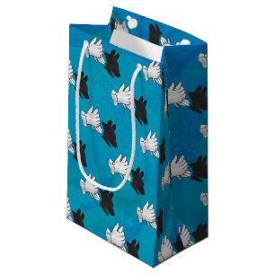 Shadow Dog on Blue Small Gift Bag