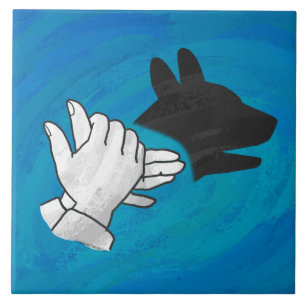 Shadow Dog On Blue Tile