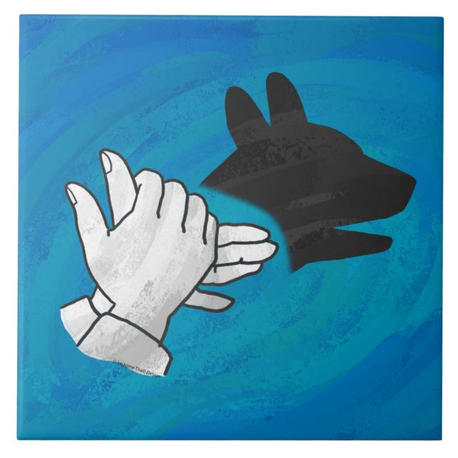 Shadow Dog On Blue Tile (Front)