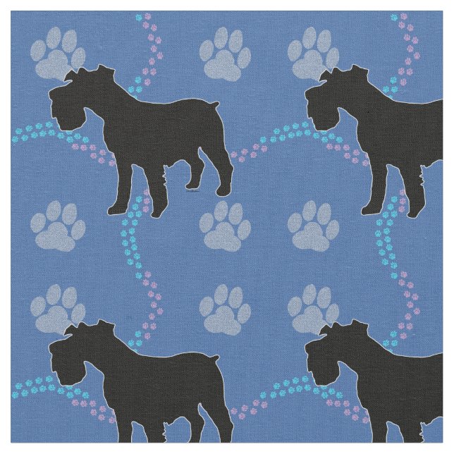 Shadow Dogs - Schnauzer v2 Fabric (Close Up)