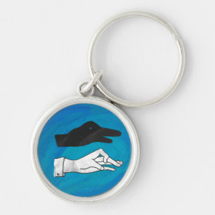 Shadow Duck On Blue Key Ring