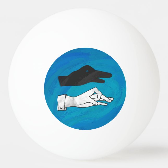 Shadow Duck On Blue Ping Pong Ball (Back)