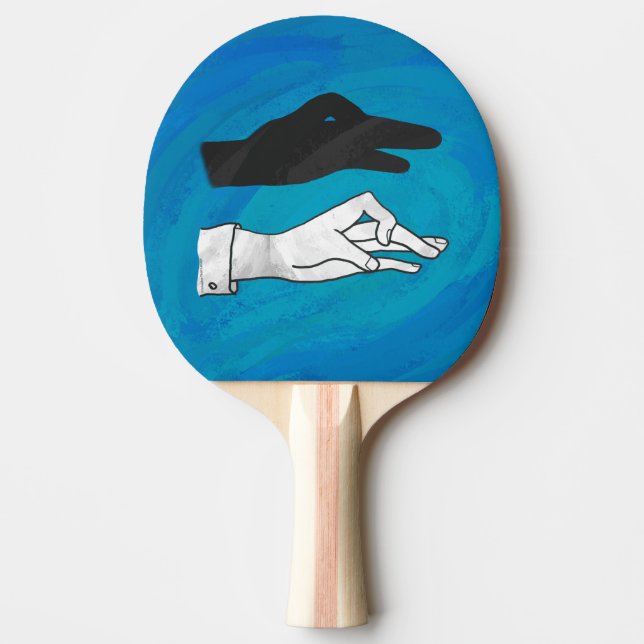 Shadow Duck On Blue Ping Pong Paddle (Front)