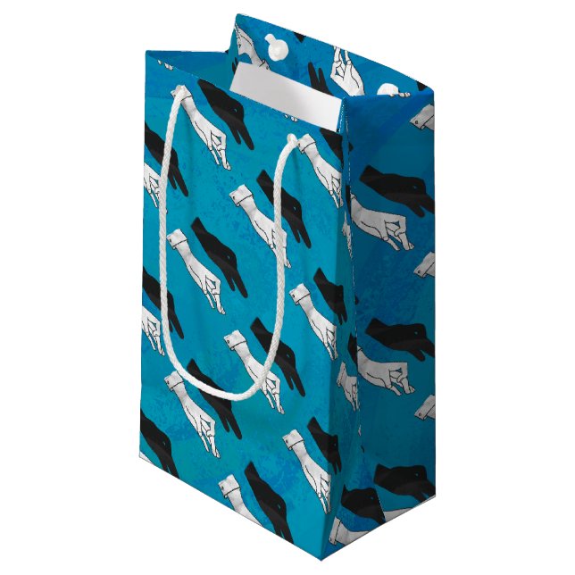 Shadow Duck on Blue Small Gift Bag (Front Angled)