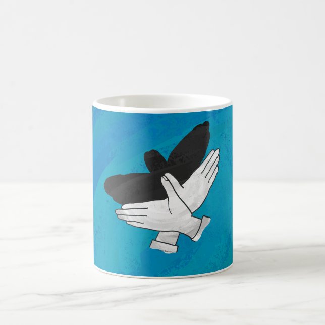 Shadow Eagle On Blue Coffee Mug (Center)