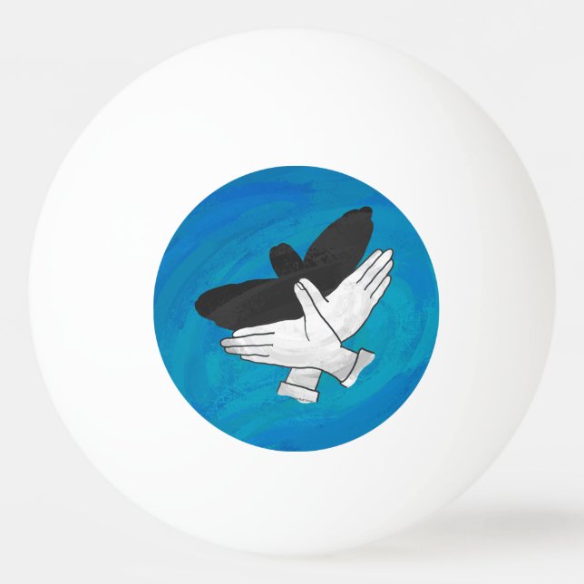 Shadow Eagle On Blue Ping Pong Ball (Back)