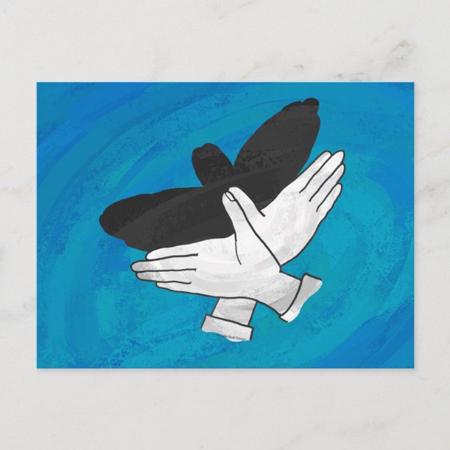 Shadow Eagle On Blue Postcard (Front)