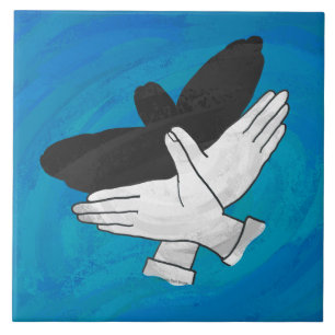 Shadow Eagle On Blue Tile
