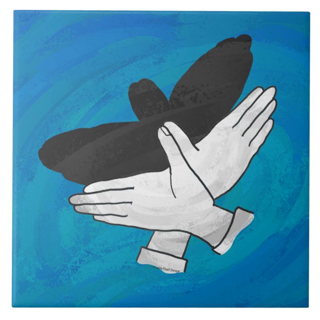 Shadow Eagle On Blue Tile (Front)